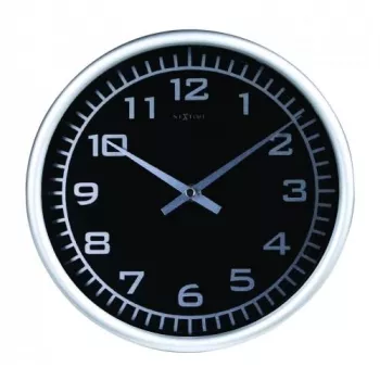 NeXtime klok 2953 Blacky, Ø 25 cm, sieninis, juodas