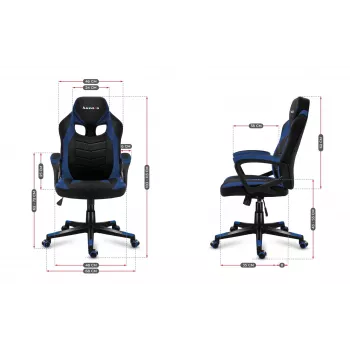 Huzaro FORCE 2.5 BLUE MESH Žaidimų kėdė Tinklinė sėdynė Juoda, Mėlyna