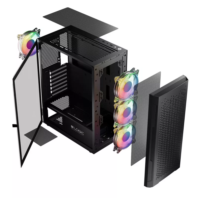 Korpusas Logic Aramis ARGB MIDI USB 3.0 Juodas