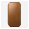 Dėklas folio Nomad Modern Leather Folio, skirtas iPhone 17 Pro, oda + aliuminis, 6,3 colio (16 cm), Tan, 3 kortelių kišenės
