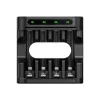 Baterijų įkroviklis XTAR 4 lizdams AA/AAA (Li‑jon, NiMH) USB‑C, LED indikatoriai, juodas