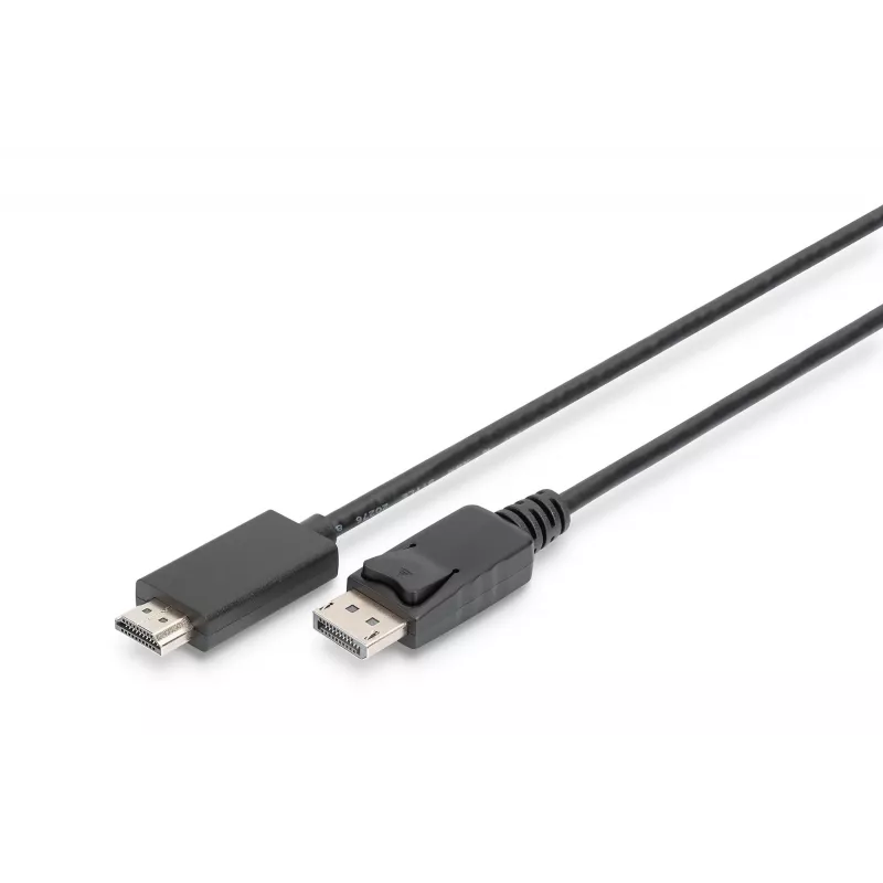Adapterinis laidas DisplayPort 1.2 su fiksatoriumi 4K 60Hz UHD DP/HDMI A M/M juodas 2 m