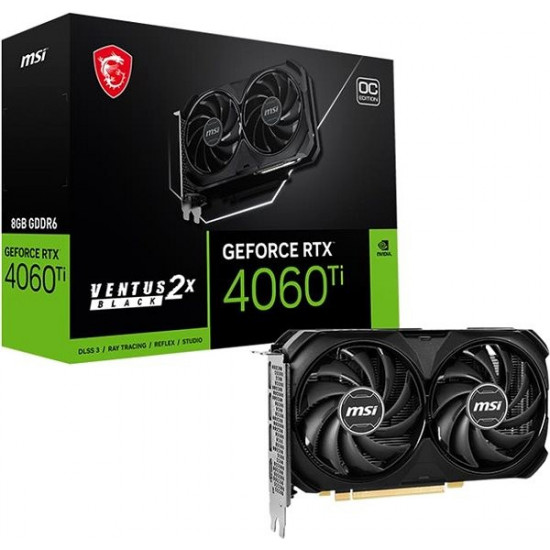 MSI GeForce RTX 4060 Ti 8G VENTUS 2X BLACK E1 OC 1xHDMI 3xDP