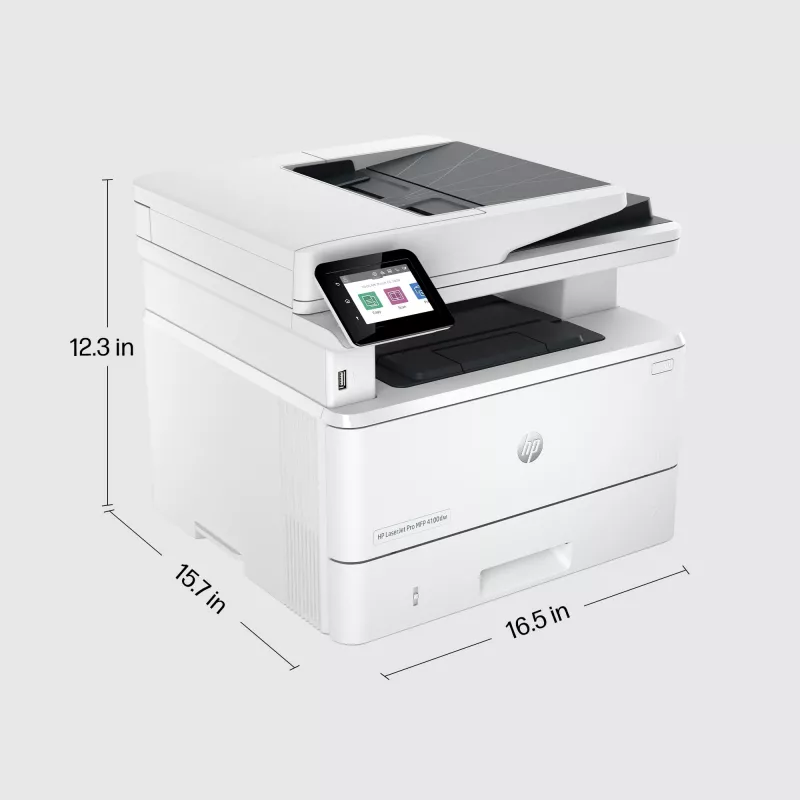 HP LaserJet Pro MFP 4102dw spausdintuvas, lazerinis, monochrominis spausdinimas, 1200 x 1200 DPI, A4, tiesioginis spausdinimas, baltas