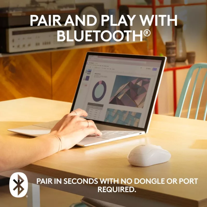 Pelė Logitech M240 Silent Bluetooth balta