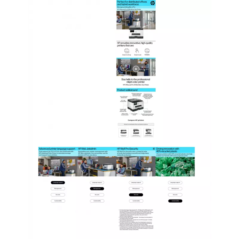 HP OfficeJet Pro 9130b belaidis daugiafunkcis spalvotas spausdintuvas, dvipusis spausdinimas; kopijavimas, skenavimas