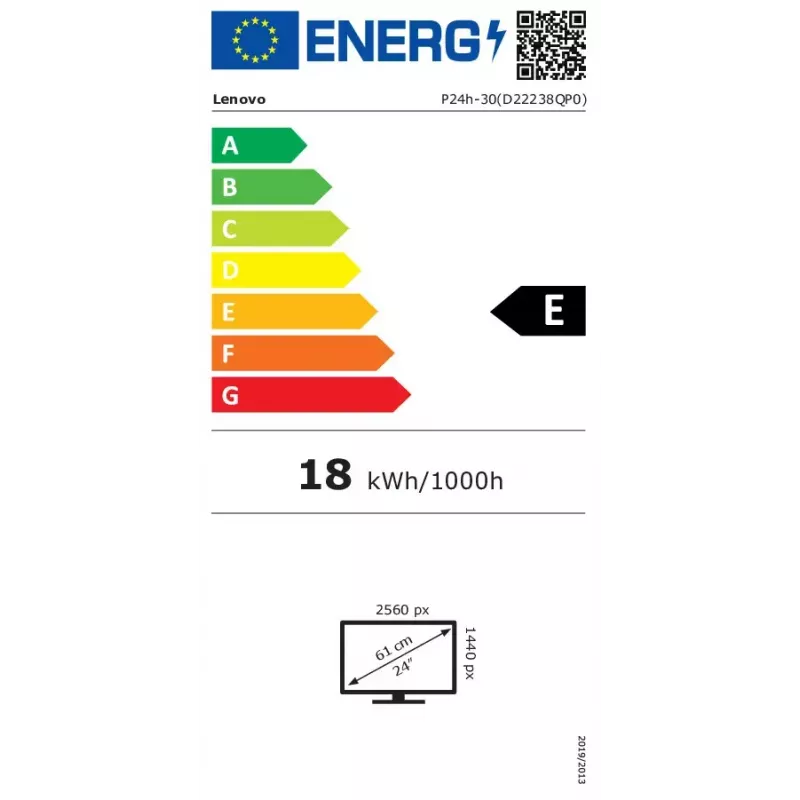 Lenovo ThinkVision P24h-30 monitor 23,8 colių QHD LED juodas