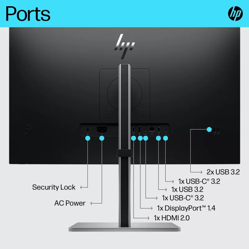 Monitorius HP E-Series E27k G5 27 colių 4K Ultra HD LCD 3840 x 2160