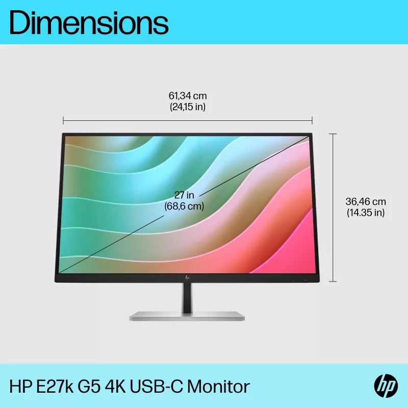 Monitorius HP E-Series E27k G5 27 colių 4K Ultra HD LCD 3840 x 2160