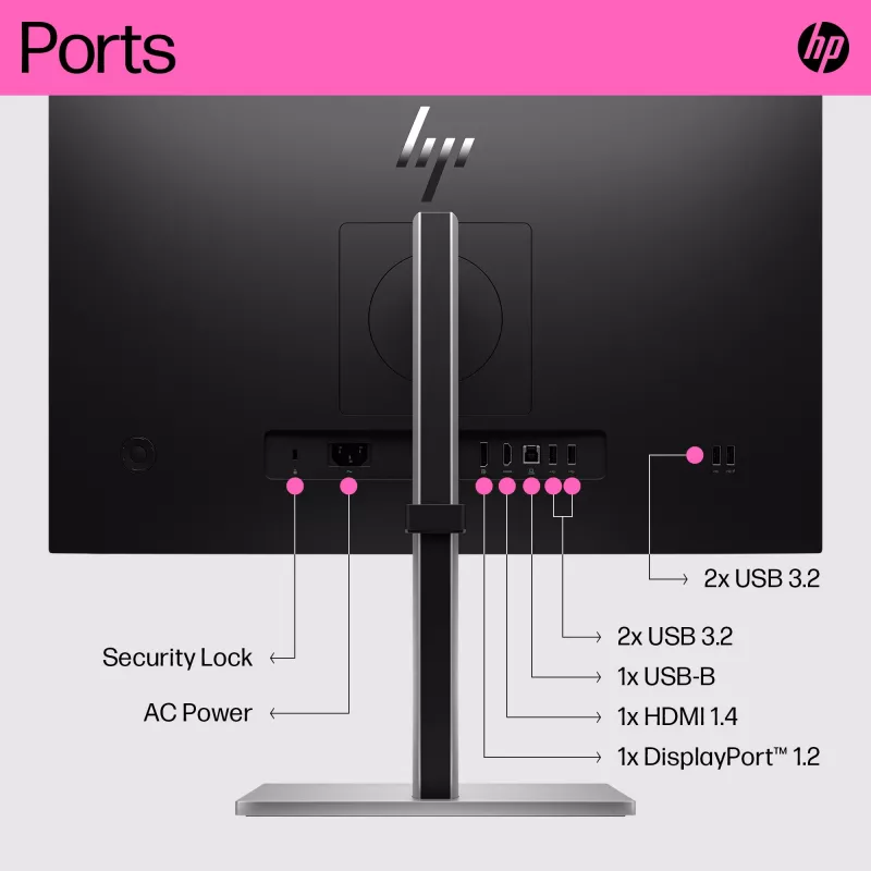 HP E24t G5 FHD lietimui jautrus monitorius, 60.5 cm (23.8 colio), 1920 x 1080 pikselių, Full HD, LCD, 5 ms, juodas