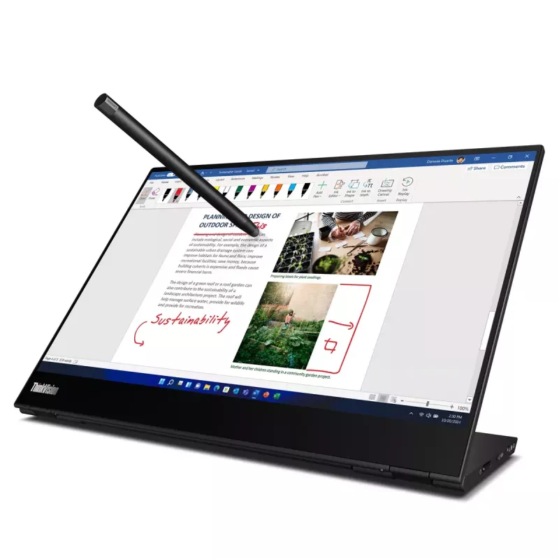 Monitorius Lenovo ThinkVision M14t 14 colių liečiamas LED 2240 x 1400
