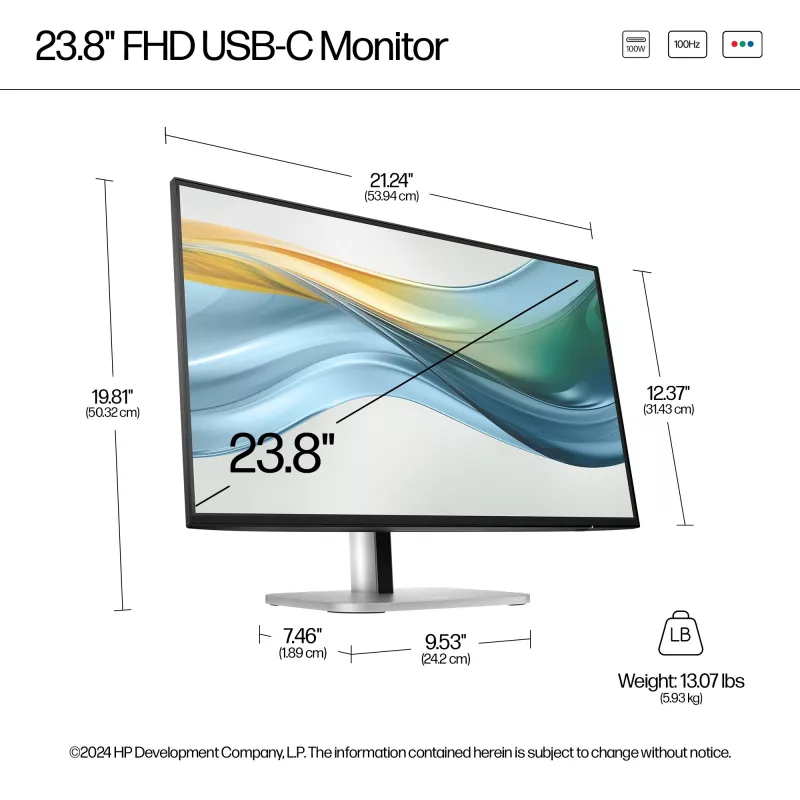 HP Series 5 Pro 23.8 colių FHD USB-C monitorius - 524pu