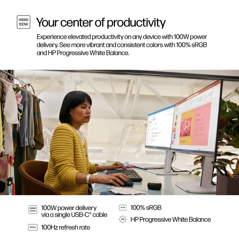 HP Series 5 Pro 23.8 colių FHD USB-C monitorius - 524pu