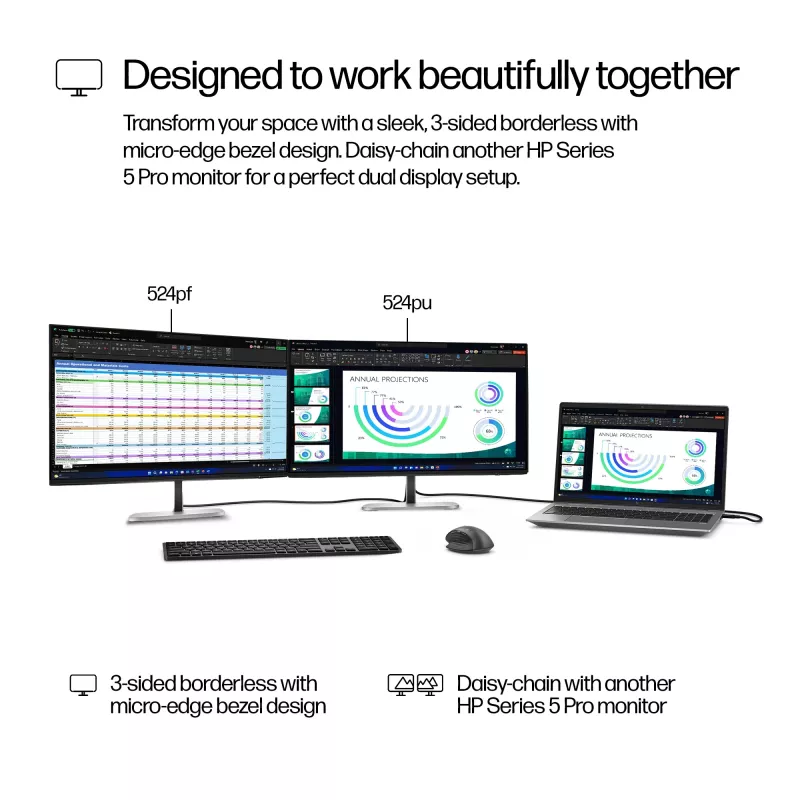 HP Series 5 Pro 23.8 colių FHD USB-C monitorius - 524pu