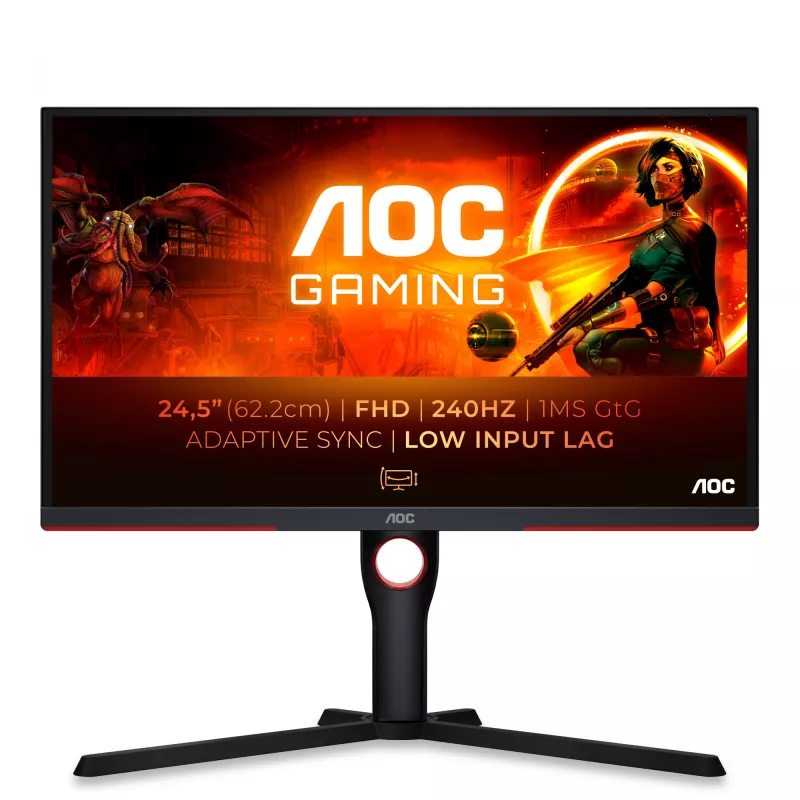 Monitorius AOC G3 25G3ZM/BK 62,2 cm (24,5 colio) 1920 x 1080 pikselių Full HD juodas, raudonas