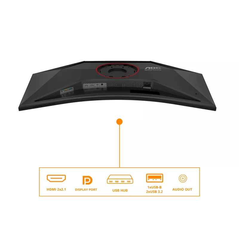 AOC G4 CU34G4Z kompiuterio monitorius 86,4 cm (34 colių) 3440 x 1440 pikselių Wide Quad HD LED juodas, raudonas