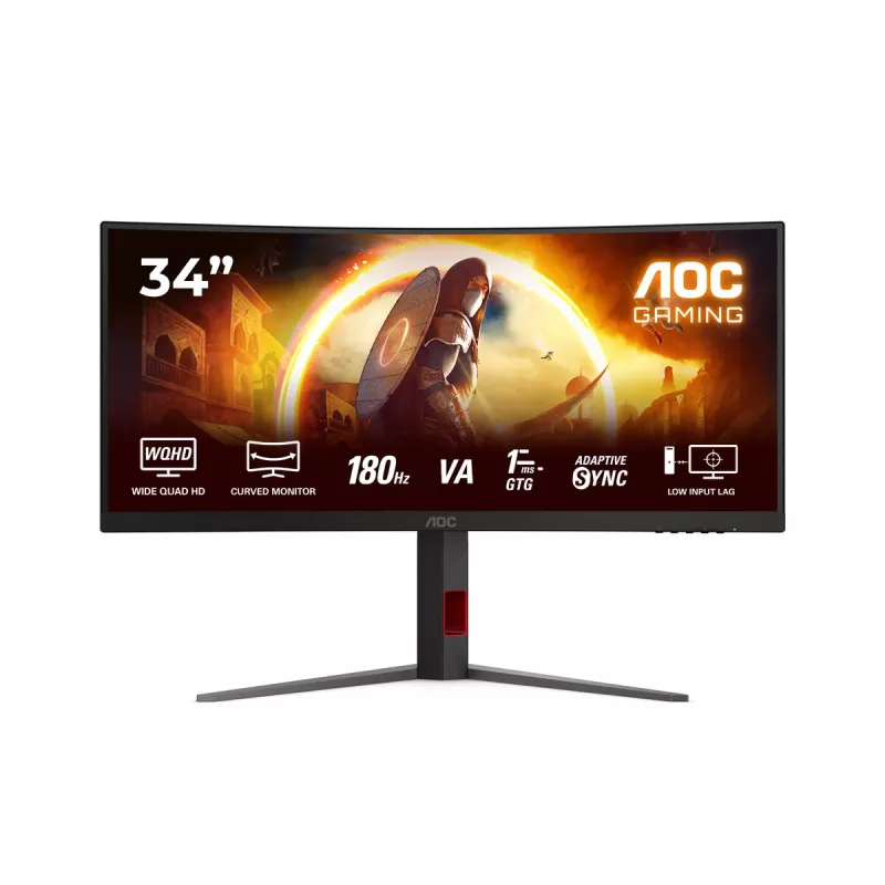 Monitorius AOC G4 CU34G4 86,4 cm (34 colių) 3440x1440 Wide Quad HD LED juodas, raudonas