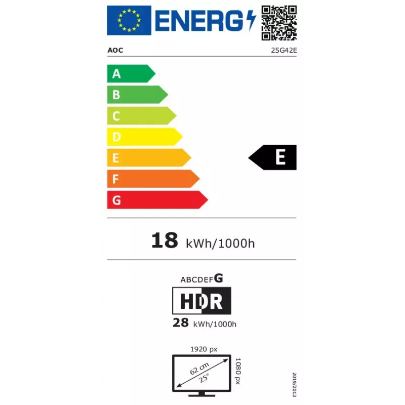 Monitorius AOC G4 25G42E 62,2 cm (24,5 colio) 1920 x 1080 pikselių Full HD LED juodas, raudonas