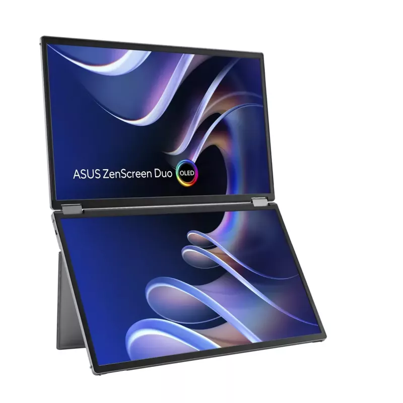 ASUS ZenScreen Duo OLED MQ149CD nešiojamas monitorius, 35,6 cm (14 colių), 1920 x 1200 pikselių, WUXGA, sidabrinis