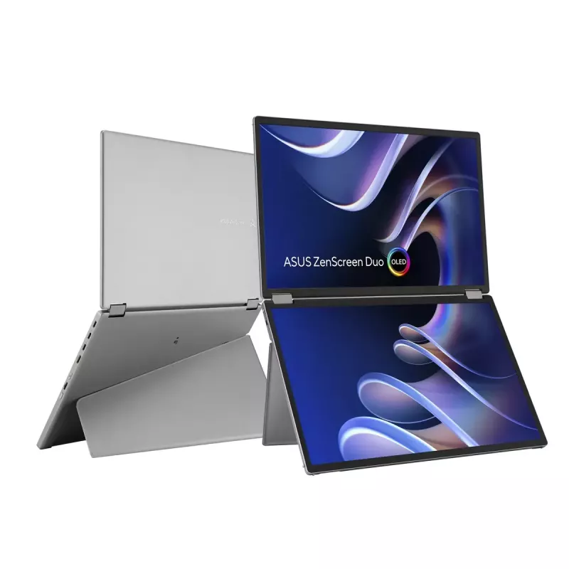 ASUS ZenScreen Duo OLED MQ149CD nešiojamas monitorius, 35,6 cm (14 colių), 1920 x 1200 pikselių, WUXGA, sidabrinis