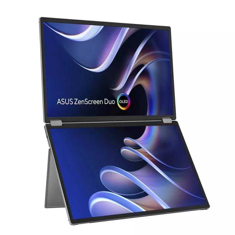 ASUS ZenScreen Duo OLED MQ149CD nešiojamas monitorius, 35,6 cm (14 colių), 1920 x 1200 pikselių, WUXGA, sidabrinis