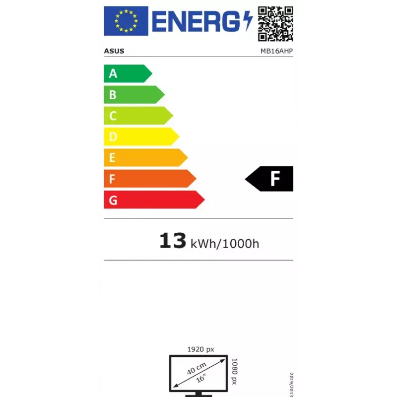 ASUS ZenScreen MB16AHP nešiojamas monitorius 39,6 cm (15,6 colio) 1920 x 1080 pikselių Full HD LED juodas