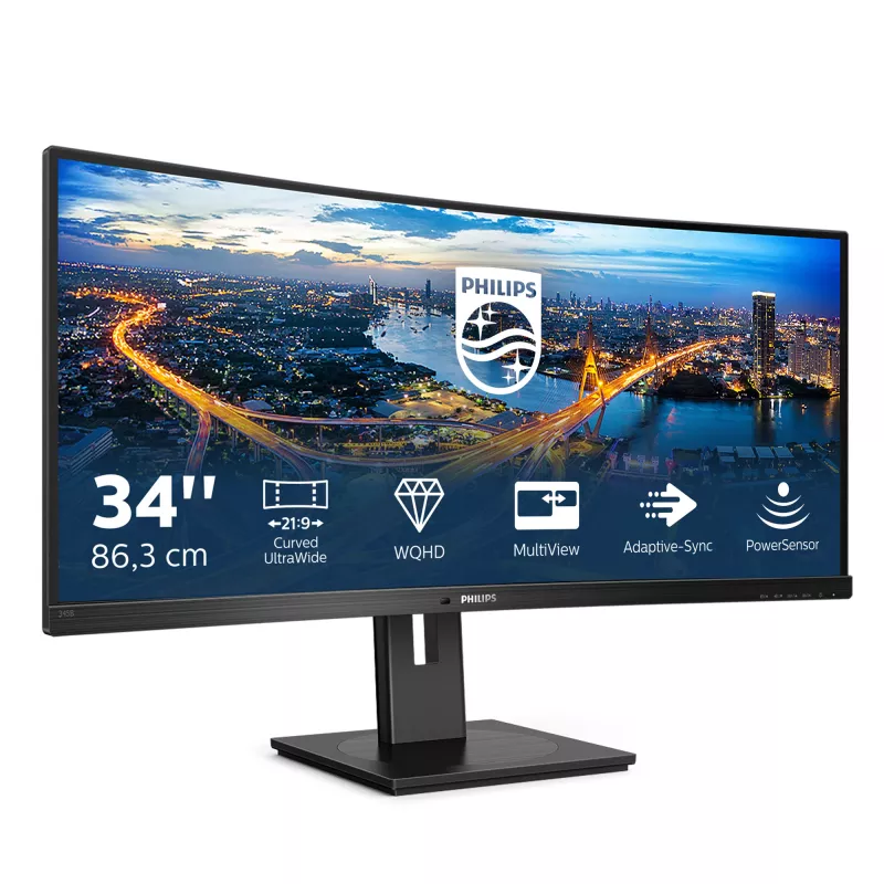 Philips B Line 345B1C/00 monitorius 86,4 cm (34 colių) 3440 x 1440 pikselių Quad HD LCD juodas