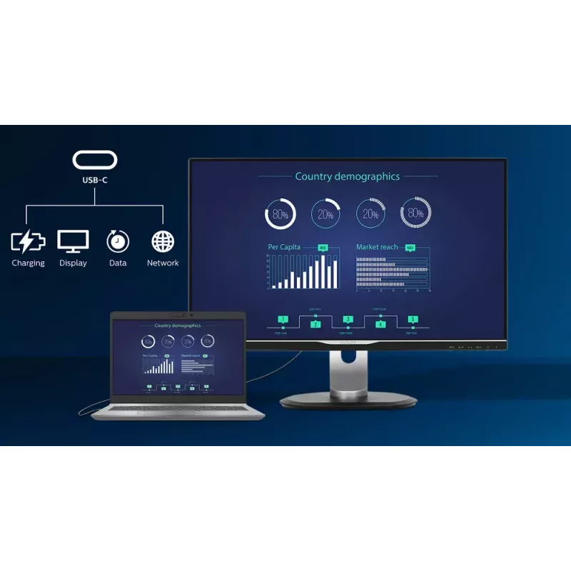 Philips P Line 329P1H/00 monitorius 80 cm (31,5 colio) 3840 x 2160 pikselių 4K Ultra HD LED juodas