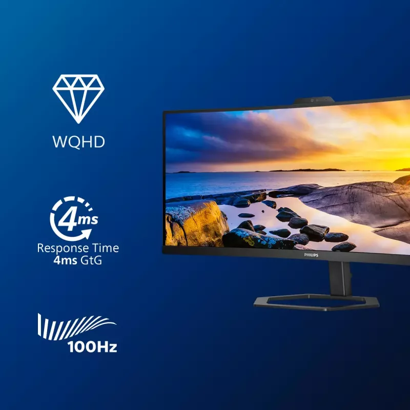 Philips 5000 serijos 34E1C5600HE/00 monitorius 86,4 cm (34 colių) 3440 x 1440 pikseliai 4K Ultra HD LED juodas