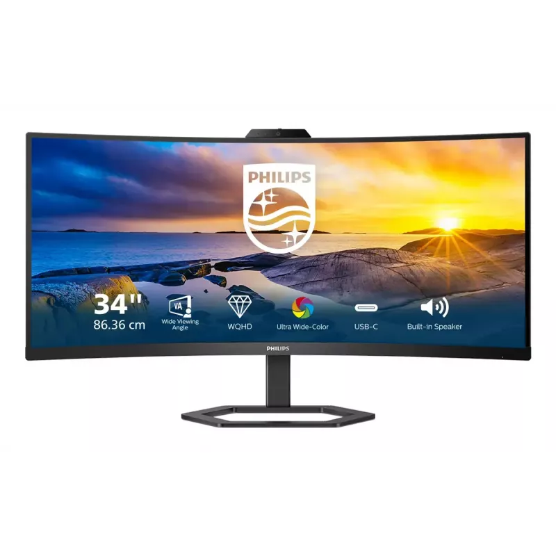 Philips 5000 serijos 34E1C5600HE/00 monitorius 86,4 cm (34 colių) 3440 x 1440 pikseliai 4K Ultra HD LED juodas