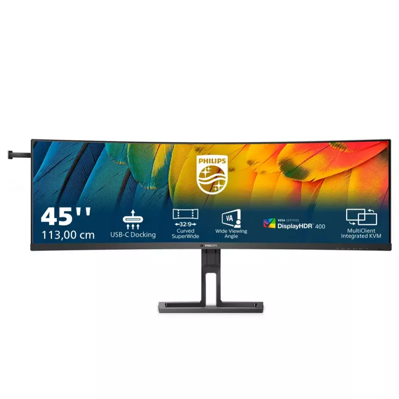 Philips 6000 serijos 45B1U6900C/00 kompiuterio monitorius 113 cm (44,5 col.) 5120 x 1440 pikselių „UltraWide Dual Quad HD“ LED juodas