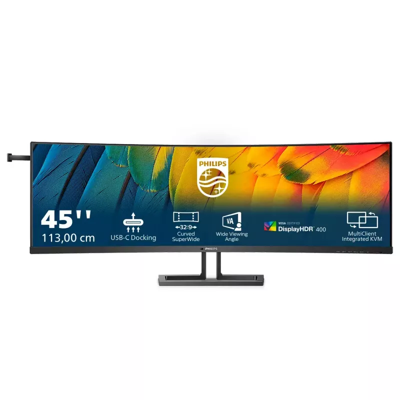 Philips 6000 serijos 45B1U6900C/00 kompiuterio monitorius 113 cm (44,5 col.) 5120 x 1440 pikselių „UltraWide Dual Quad HD“ LED juodas