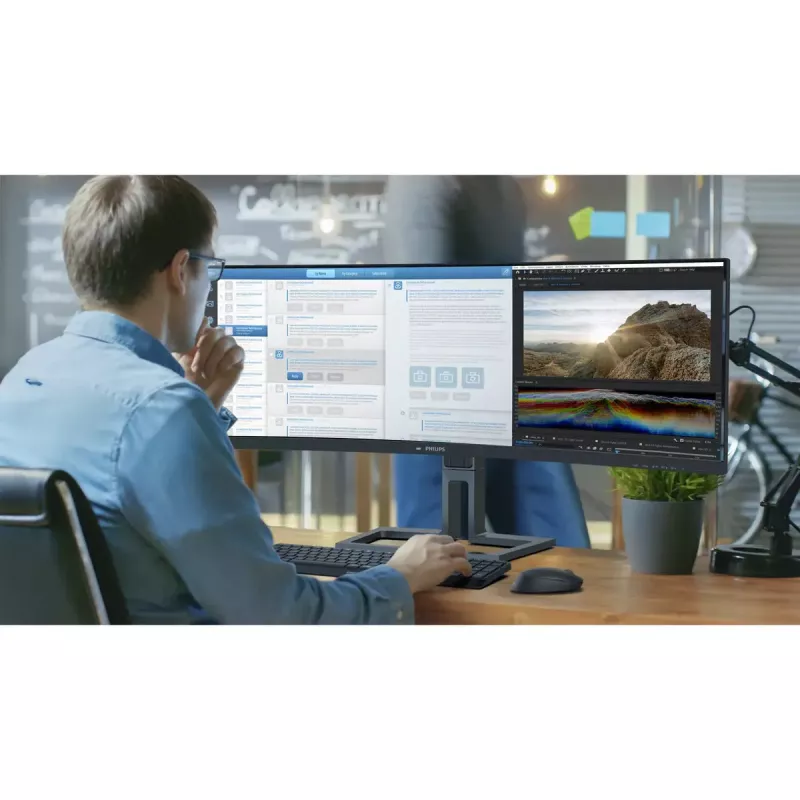 Philips 6000 serijos 45B1U6900C/00 kompiuterio monitorius 113 cm (44,5 col.) 5120 x 1440 pikselių „UltraWide Dual Quad HD“ LED juodas