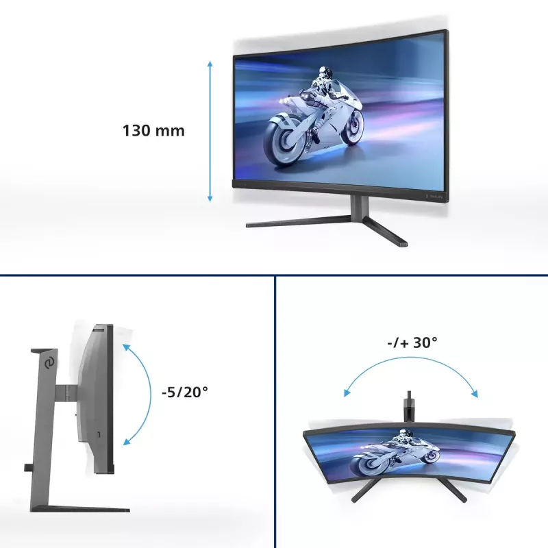 Philips Evnia 5000 27M2C5200W/00 monitorius 68.6 cm (27 colių) 1920 x 1080 pikselių Full HD LCD pilkas