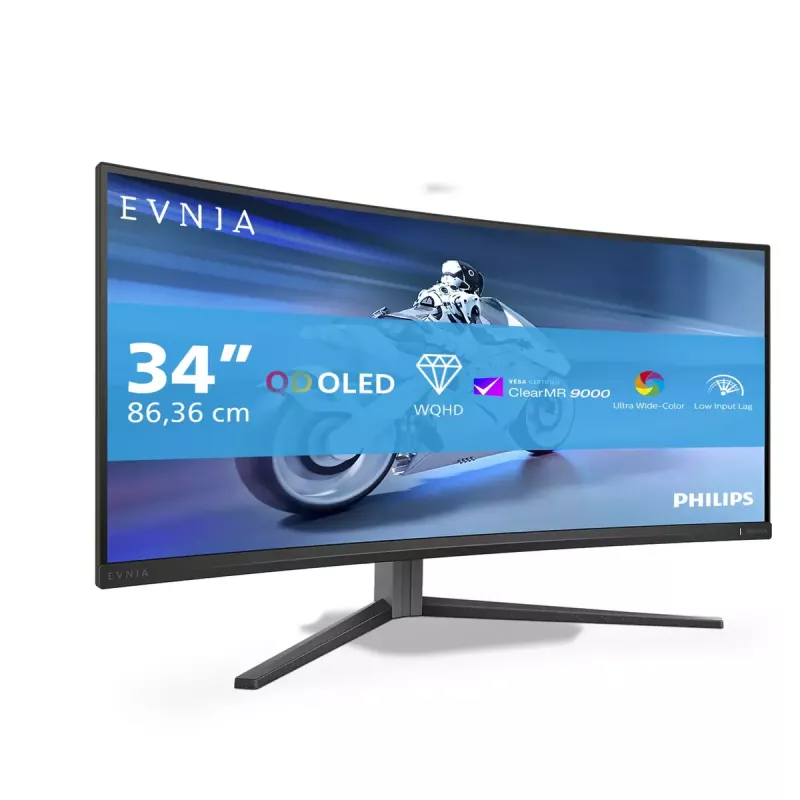 Philips Evnia 34M2C6500/00 monitorius 86,4 cm (34 colių) 3440 x 1440 pikselių Wide Quad HD QD-OLED pilkas