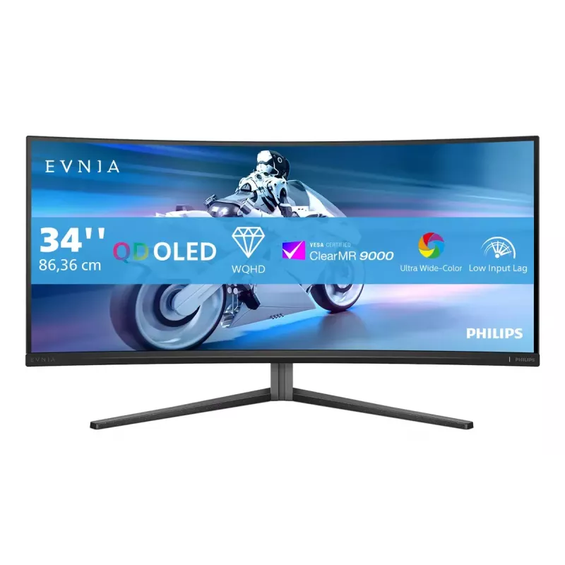 Philips Evnia 34M2C6500/00 monitorius 86,4 cm (34 colių) 3440 x 1440 pikselių Wide Quad HD QD-OLED pilkas
