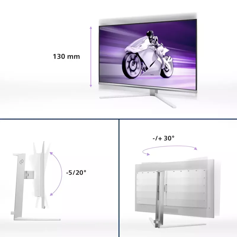 Philips Evnia 8000 32M2N8900/00 kompiuterio monitorius 80 cm (31,5 colio) 3840 x 2160 pikselių 4K Ultra HD QD-OLED Baltas