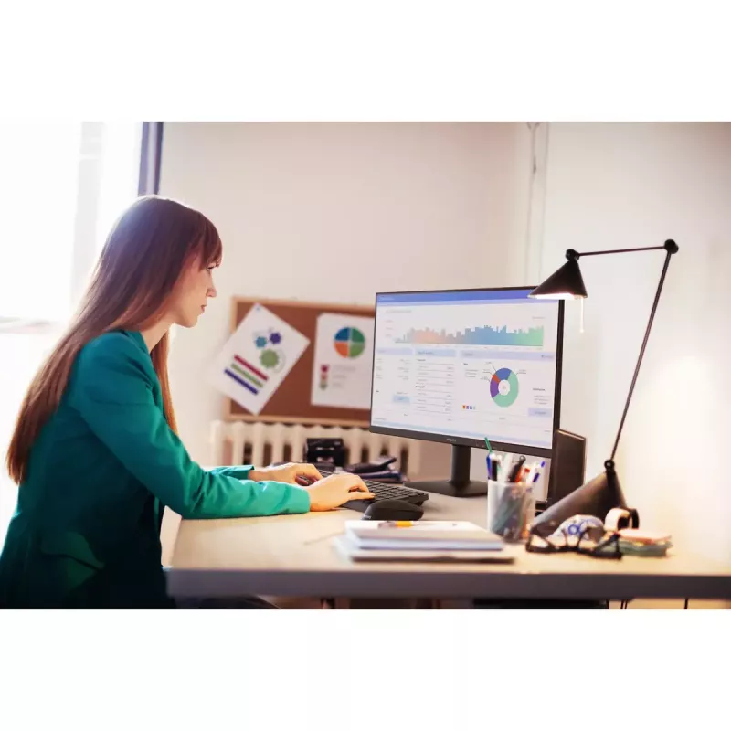 Philips 24E2N1100LB/00 23,8 colio LCD monitorius – Full HD, VA, 100 Hz, 4 ms, 250 cd/m², VESA, HDMI ir VGA, juodas