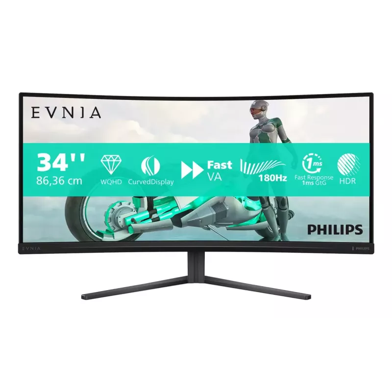 Philips Evnia 34M2C3500L/00 kompiuterio monitorius 86,4 cm (34 colių) 3440 x 1440 pikselių WQHD LCD juodas