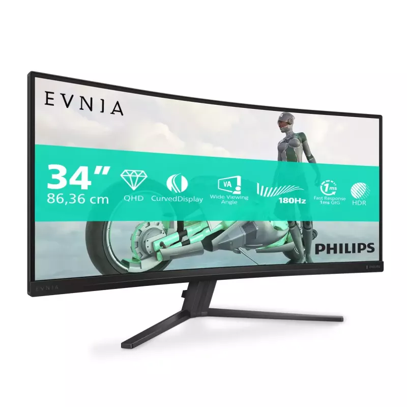 Philips Evnia 34M2C3500L/00 kompiuterio monitorius 86,4 cm (34 colių) 3440 x 1440 pikselių WQHD LCD juodas