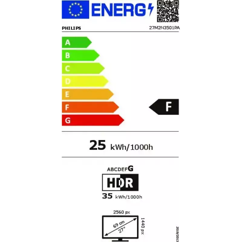 Philips Evnia 27M2N3501PA/00 kompiuterio monitorius 68,6 cm (27 colių) 2560 x 1440 pikselių Quad HD LCD baltas