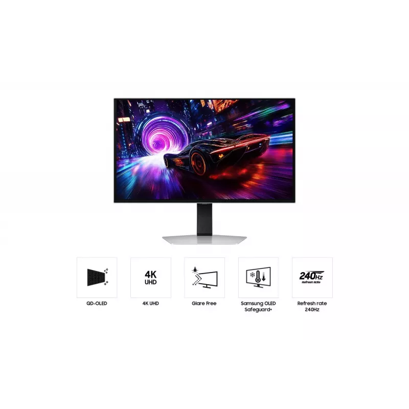 Monitorius Samsung S32FG810SU 32 colių OLED 4K UHD 2160 x 3840, 0,03 ms, VESA, aukščio reguliavimas, sidabrinis