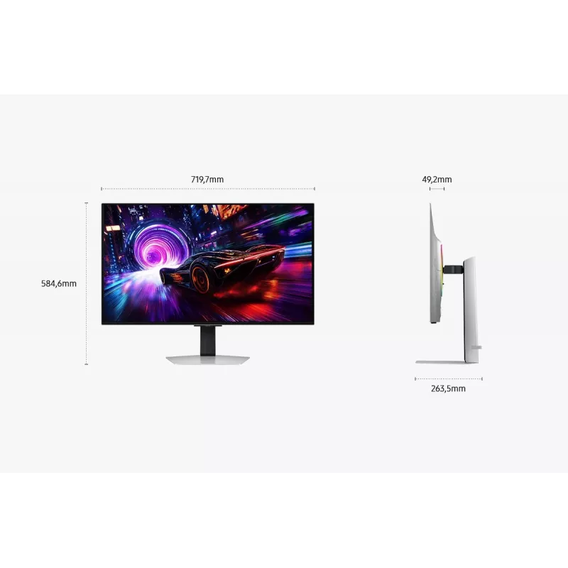 Monitorius Samsung S32FG810SU 32 colių OLED 4K UHD 2160 x 3840, 0,03 ms, VESA, aukščio reguliavimas, sidabrinis