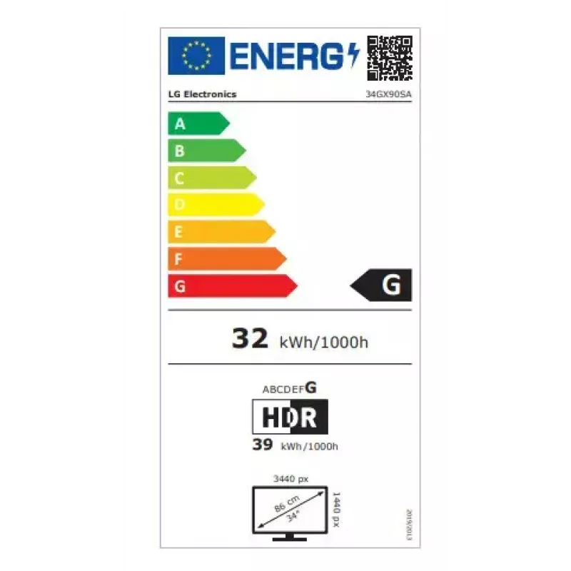LG 34GX90SA-W kompiuterio monitorius 86,4 cm (34 col.) 3440 x 1440 pikselių Wide Quad HD OLED Baltas