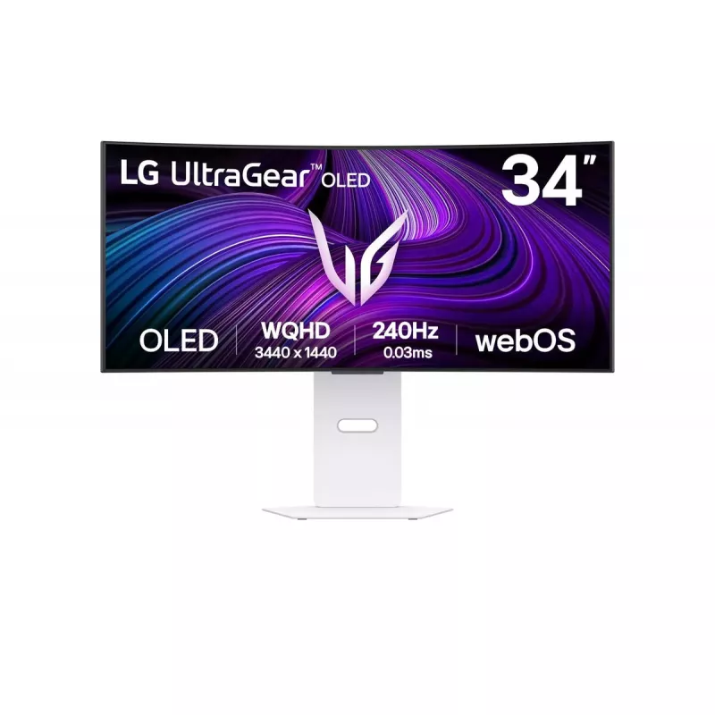 LG 34GX90SA-W kompiuterio monitorius 86,4 cm (34 col.) 3440 x 1440 pikselių Wide Quad HD OLED Baltas
