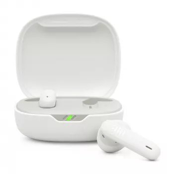 JBL Wave Flex 2 belaidės ausinės į ausį, baltos, skambučiams ir muzikai, USB Type-C