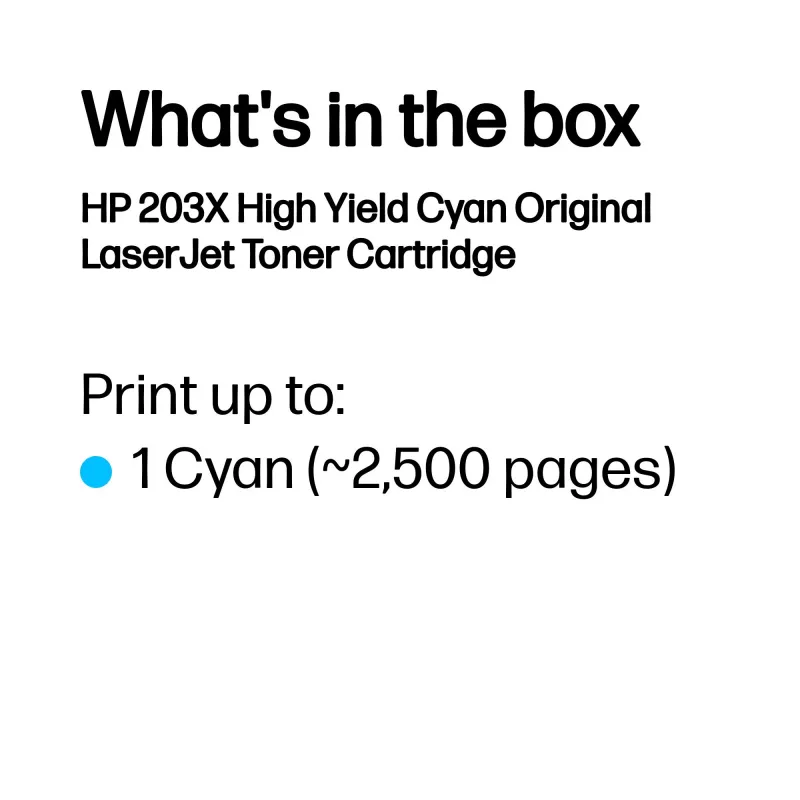 HP 203X (CF541X) Ciano didelės talpos originalus lazerinio spausdintuvo kasetė