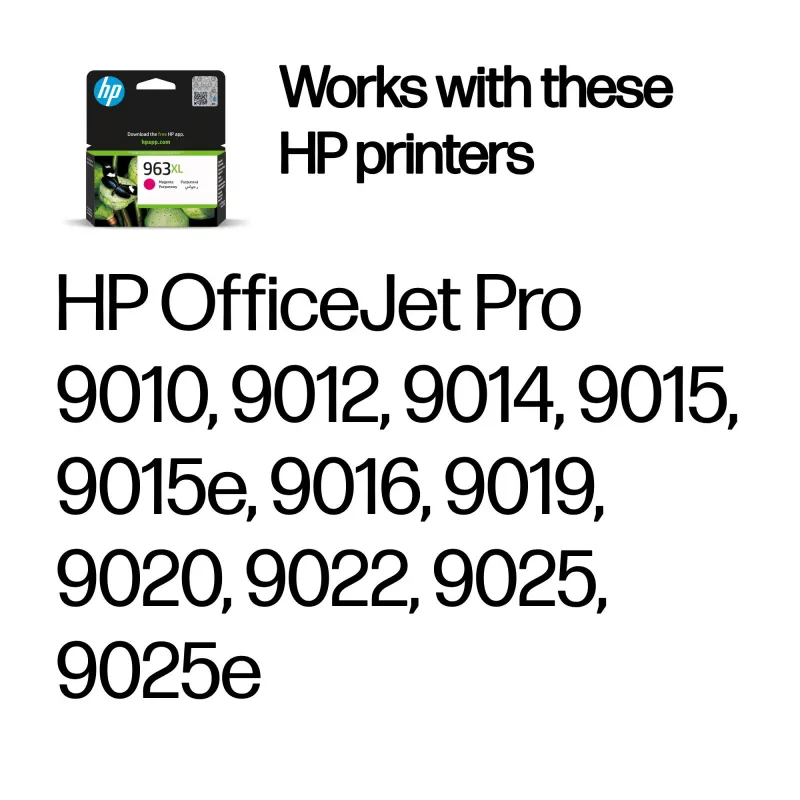 HP 963XL didelės talpos purpurinis originalus kasečių rašalas