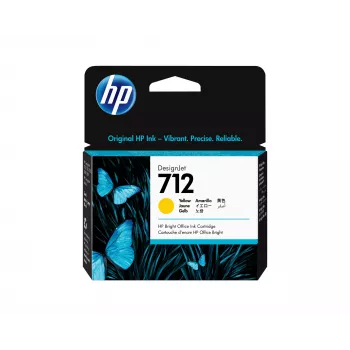 HP 712 29 ml geltona „DesignJet“ rašalo kasetė