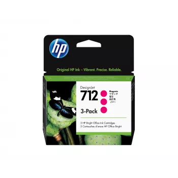 HP 712 3 vnt. 29 ml purpuriniai rašalo kasetės „DesignJet“